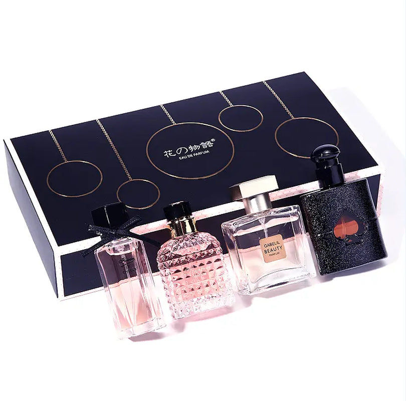 Angel Elves Perfume Set - 30Ml*1+25Ml*3 - the Language of Flowers with with Pink Pepper& Orange Blossom and Pear&Coffee,Jasmine - Perfect Birthday Gift - Perfect Gift Set - Timber - Colognes - Long Lasting Perfumes