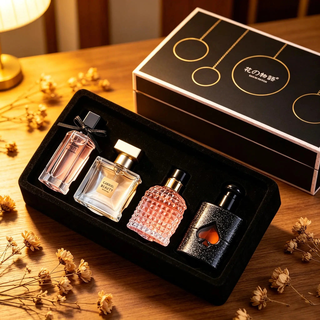 Angel Elves Perfume Set - 30Ml*1+25Ml*3 - the Language of Flowers with with Pink Pepper& Orange Blossom and Pear&Coffee,Jasmine - Perfect Birthday Gift - Perfect Gift Set - Timber - Colognes - Long Lasting Perfumes
