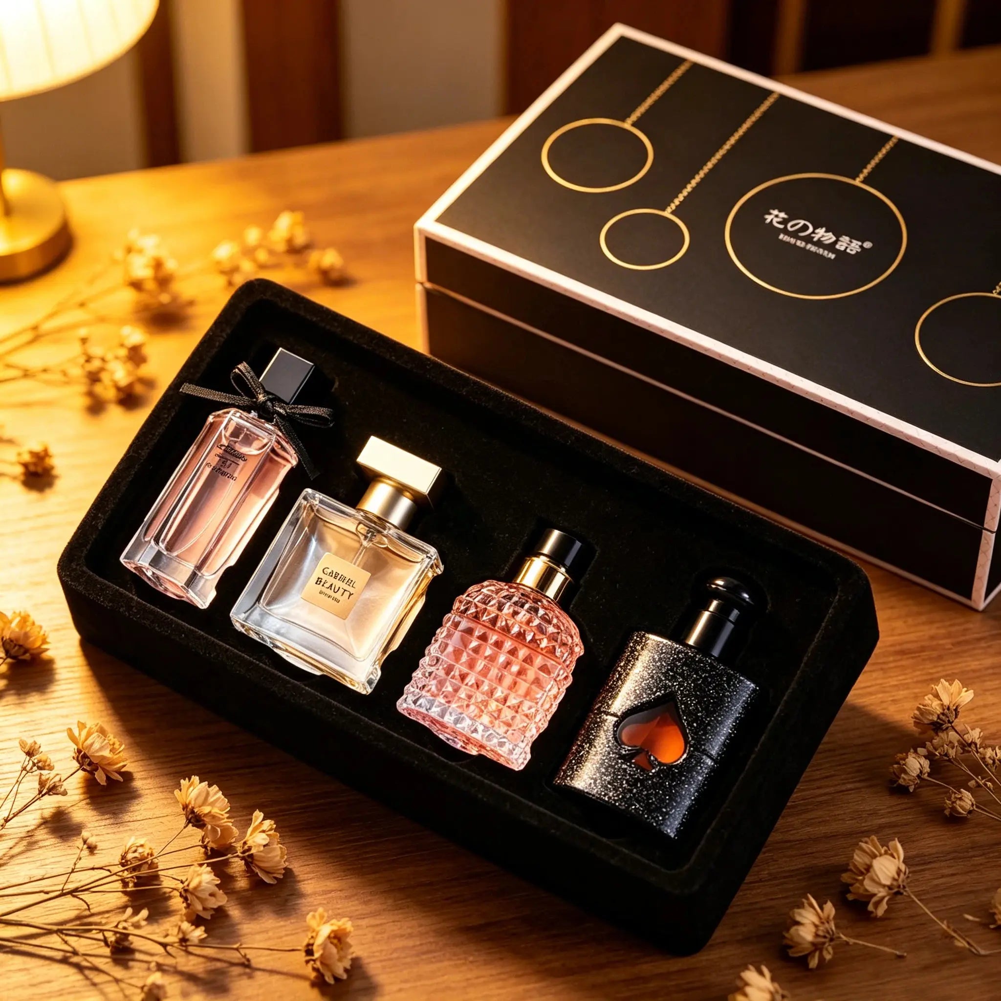 Angel Elves Perfume Set - 30Ml*1+25Ml*3 - the Language of Flowers with with Pink Pepper& Orange Blossom and Pear&Coffee,Jasmine - Perfect Birthday Gift - Perfect Gift Set - Timber - Colognes - Long Lasting Perfumes