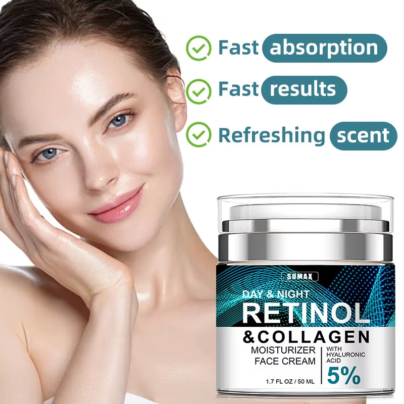 Retinol anti Aging Face Cream Moisturizing Wrinkle Remover Collagen Hyaluronic Acid Creams Skin Care 50ML