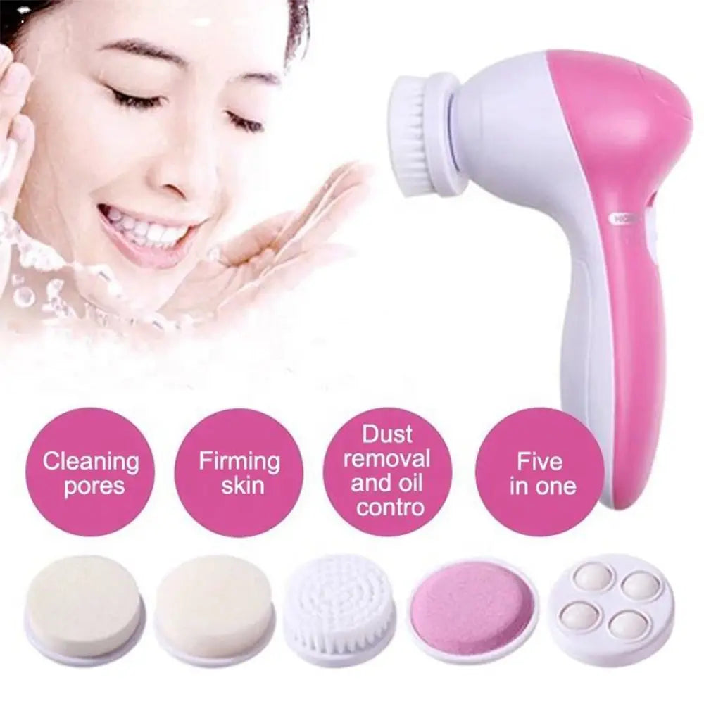 Revitalize Your Skin with the 5-in-1 Electric Facial Cleaner: Ultimate Spa Experience for Clean and Radiant Skin