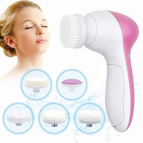 Revitalize Your Skin with the 5-in-1 Electric Facial Cleaner: Ultimate Spa Experience for Clean and Radiant Skin