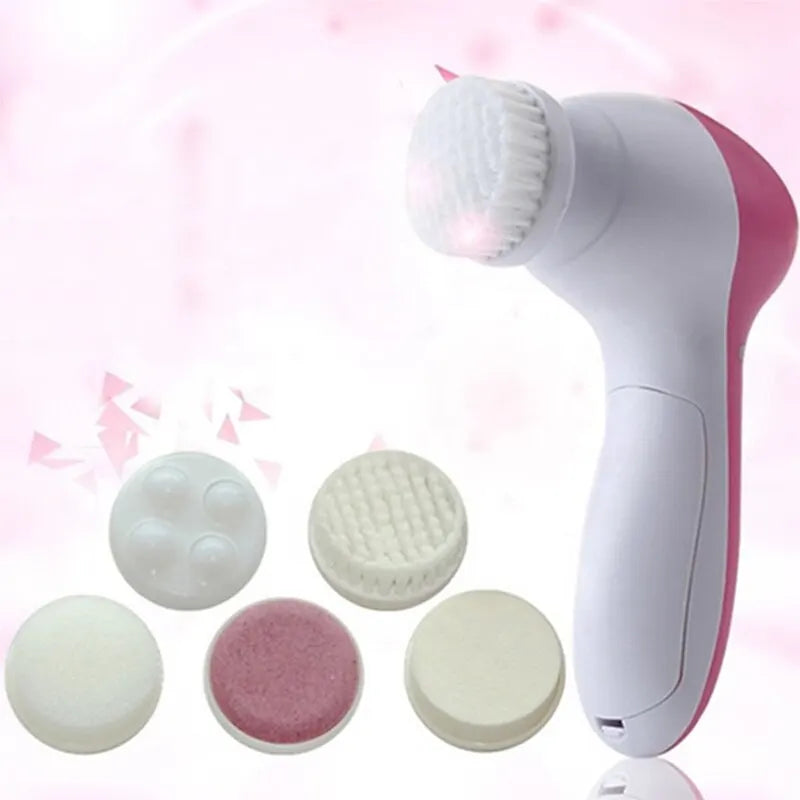 Revitalize Your Skin with the 5-in-1 Electric Facial Cleaner: Ultimate Spa Experience for Clean and Radiant Skin