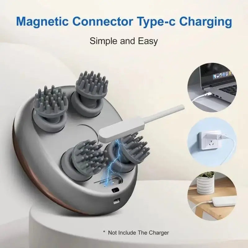Head Scalp Massager Cat Massager Dog Massager Waterproof with Multi-Modes Vibration Handheld Portable Head Scratcher for Hair Growth Deep Clean and Stress Relax，Gifts for Family Pets Massager