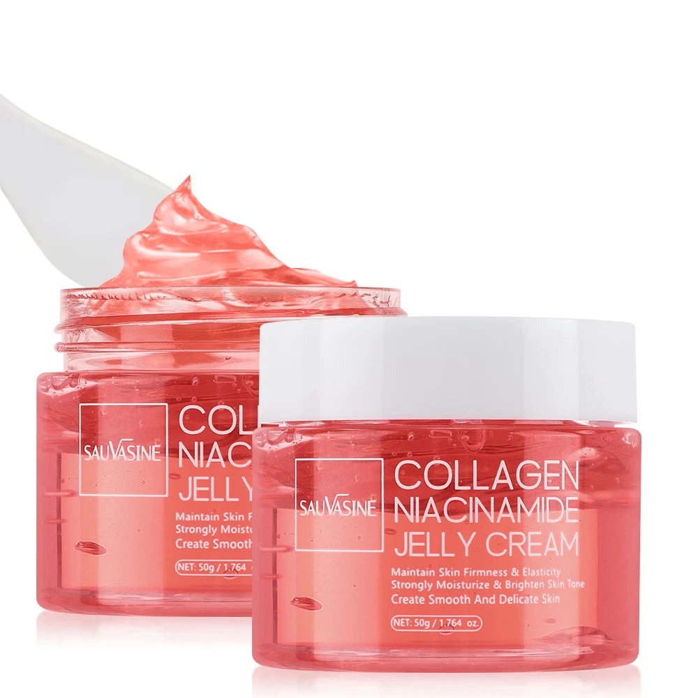 Collagen Jelly Cream Niacinamide Hydrolyzed Collagen 24H Glow & Lifted Look Moisturize Skin Elasticity & Hydration Face Cream