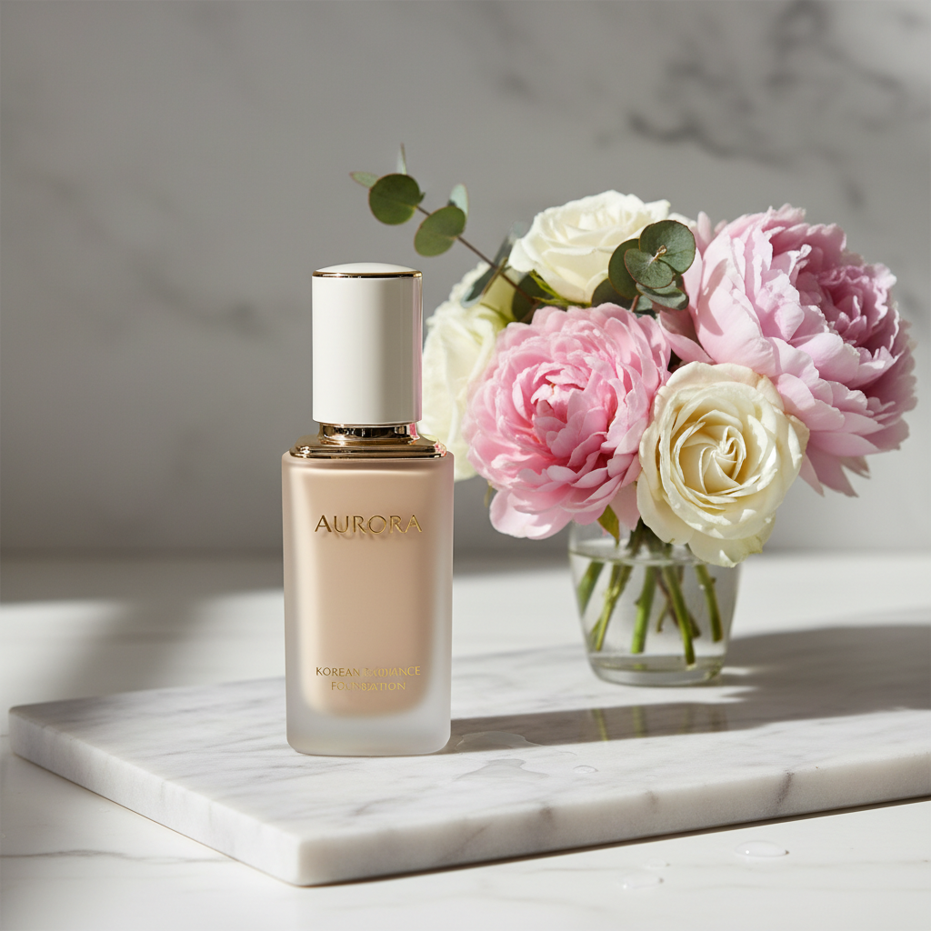 2-in-1 Koreanische Foundation Florène — Marble Ivory