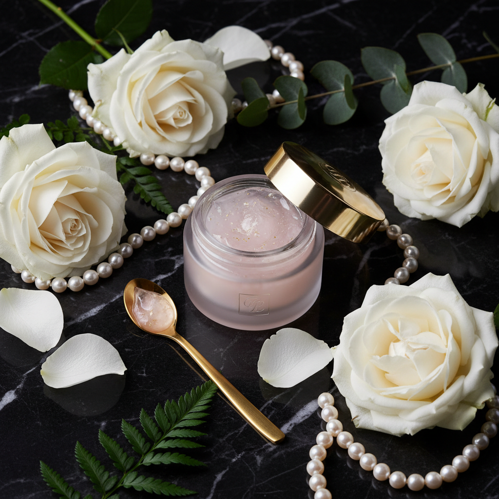 Crème Gelée Éclat 24H - Flat lay luxe Florène
